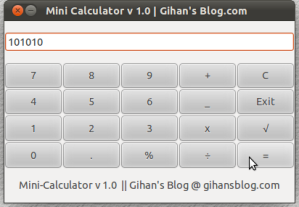 Mini Calculator v 1.0  Gihan's Blog.com